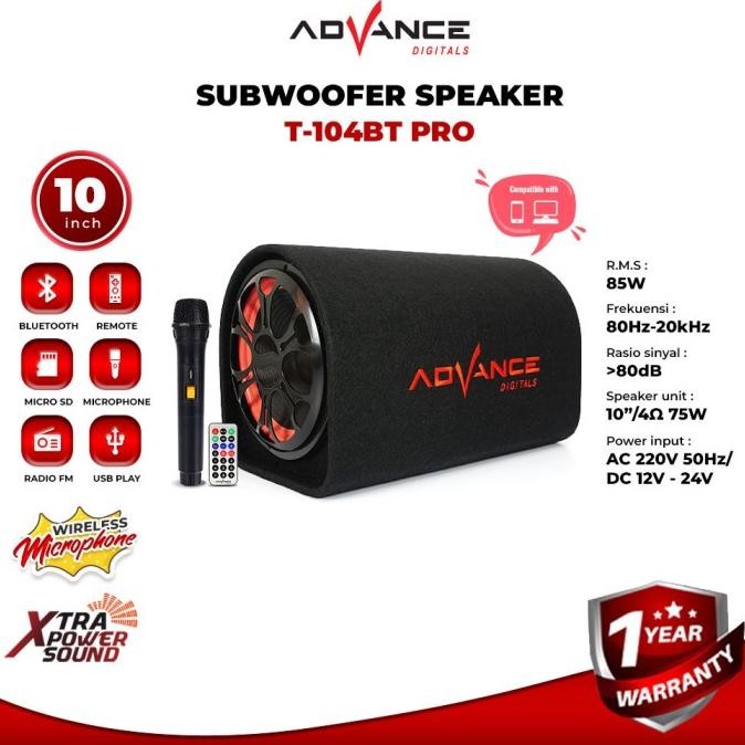 Grosir Speaker Advance T104Bt-Pro 10 Inch Musik Box Bluetooth Free Mic