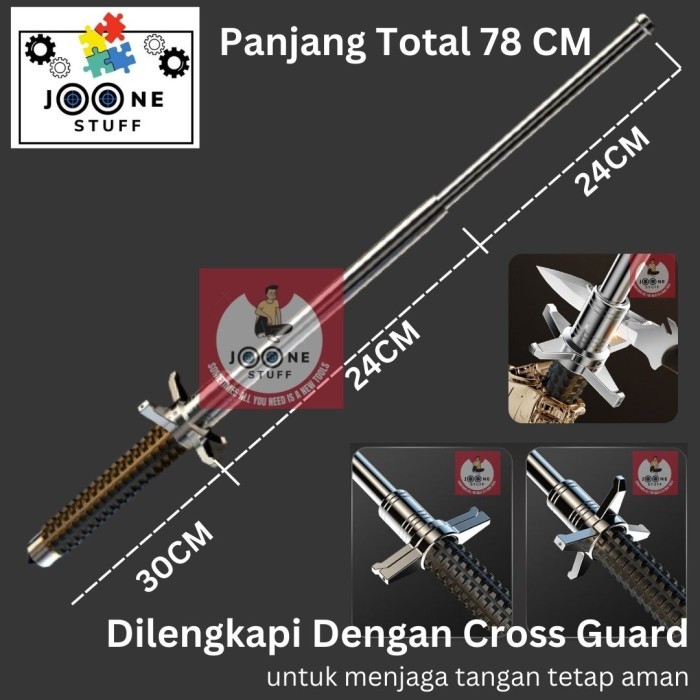 Baton Stick Security Police Sword Viral Cross Guard 66cm - 78CM