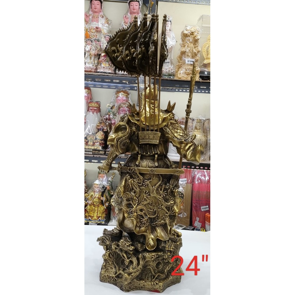patung dewa kwan kung / kwan kong / - kuningan 24 inch 01