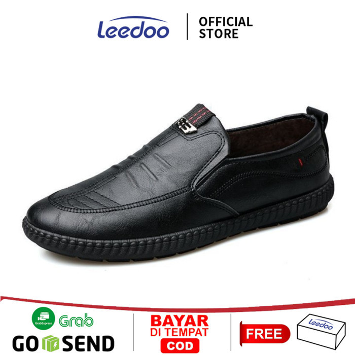 Leedoo Sepatu Slip On Pria Sepatu Casual Formal Kerja Anti Slip MC446