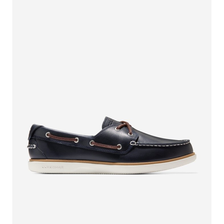 Cole Haan Man Grandpro Windward Boat Shoe - Sepatu Pria (Biru)