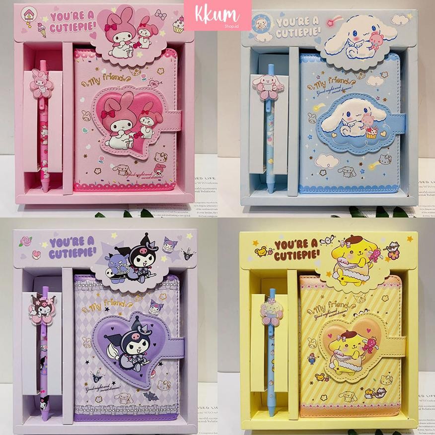 

TERLARIS 2 in 1 Gift set notebook sanrio magnet/ Buku tulis cute kuromi cinnamorol Iv-138