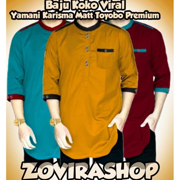 Baju Koko Yamani Karisma Matt Toyobo Premium Quality Lembut Adem Viral Terlaris