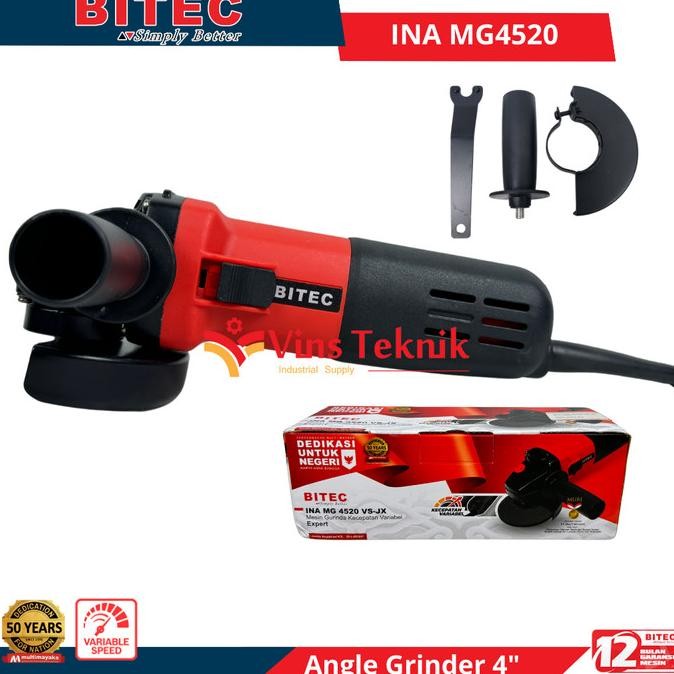 mesin gerinda variable speed MG4520 BITEC INA MG 4520 angle grinder