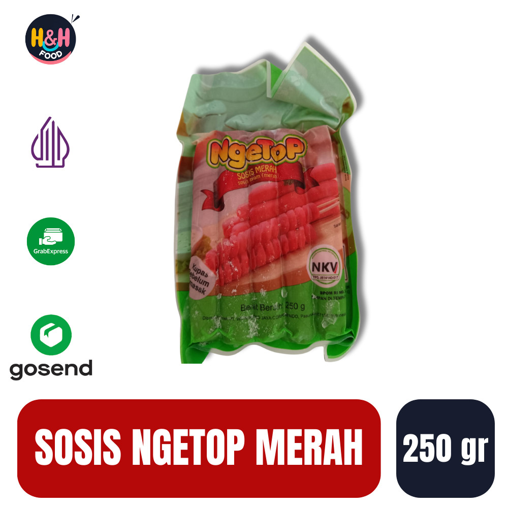 

Sosis Ngetop Merah 250 gr / Sosis Ayam Ngetop Merah / Sosis Ngetop / Sosis Merah / Sosis Ayam