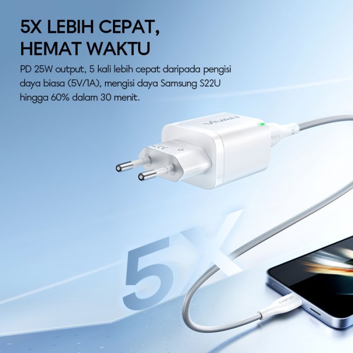 

SALE TERLARIS VIVAN CHARGER POWER 25S FAST CHARGING PD QC 3.0 PORT GANDA 25W DENGAN LED INDIKATOR