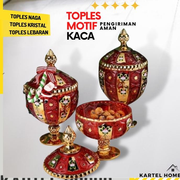 Toples Kristal Set Kaca Mewah Lebaran Ulir Naga