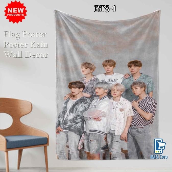 Terlaris Poster Kain seri Kpop BTS SALE