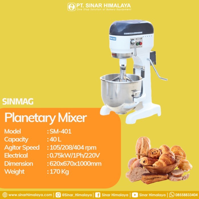 SM-401 SINMAG Planetary Mixer 40 Liter