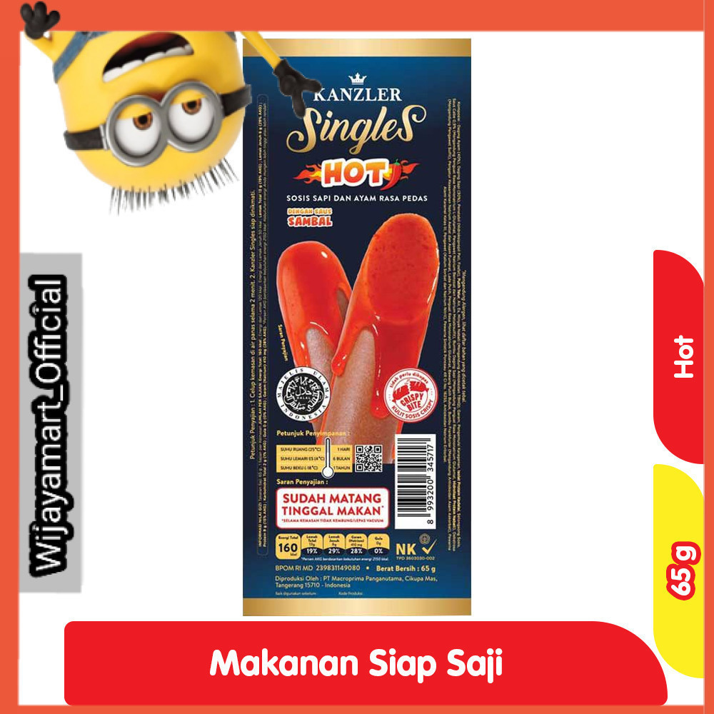 

Kanzler Singles Sosis Sapi & Ayam Pedas 65 g