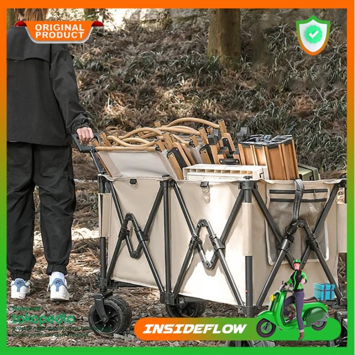 Troli Gerobak Dorong Boot Camp Trolley Oxford Portable Lipat Outdoor