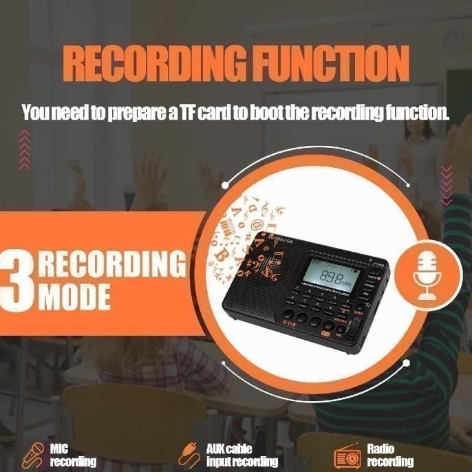 Promo Retekess V115 - Portable Am Fm Digital Radio With Mp3 Player