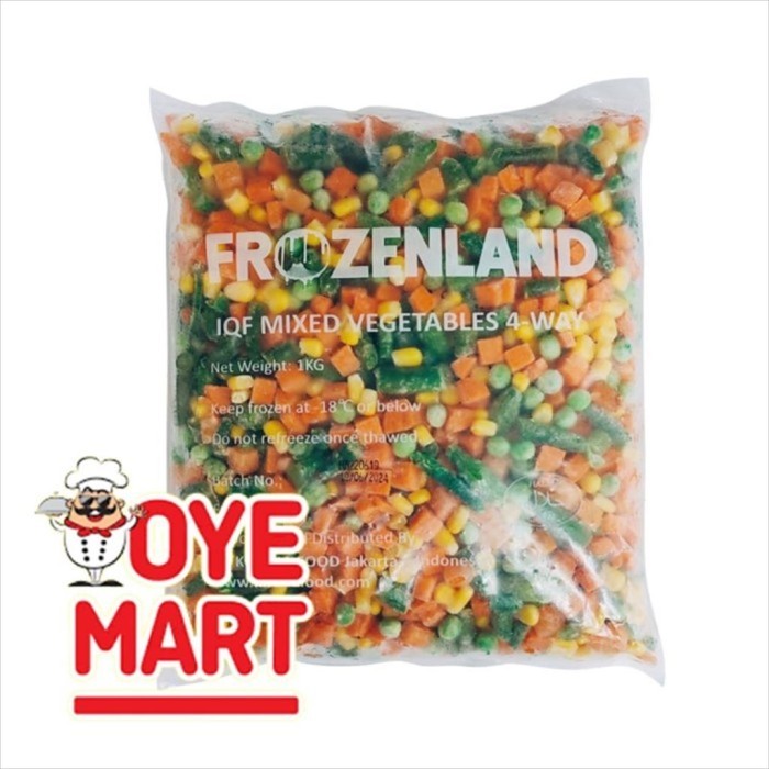 

FROZENLAND MIX VEGETABLES 4 WAY 1KG/ SAYURAN BEKU