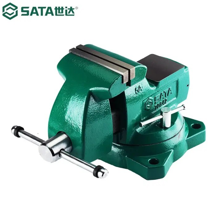 PROMO Ragum Catok Meja Besi 4 Inch 70841 SATATOOLS Heavy Duty Bench Vice 4"