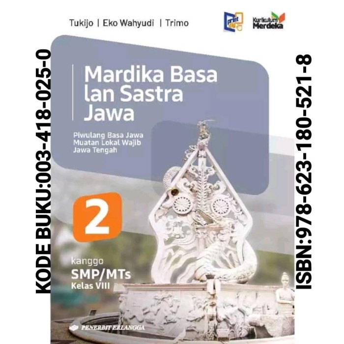 

HOT SALE Buku Mardika Basa lan Sastra Jawa Kelas 8 SMP / MTs Kurikulum Merdeka Erlangga