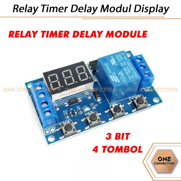 Relay Timer Delay Modul Display 4 Tombol Digital DC Time Module Switch