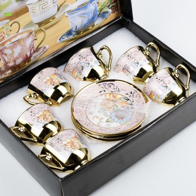 

Terlaris Hampers Kado Cangkir Keramik Set 6 In 1 European Style /Parcel Lebaran Ready Stok