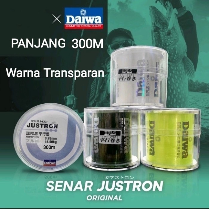 AJR99 SENAR PANCING DAIWA JUSTRON 300M ORIGINAL/SENAR DAIWA WARNA TRANSPARAN