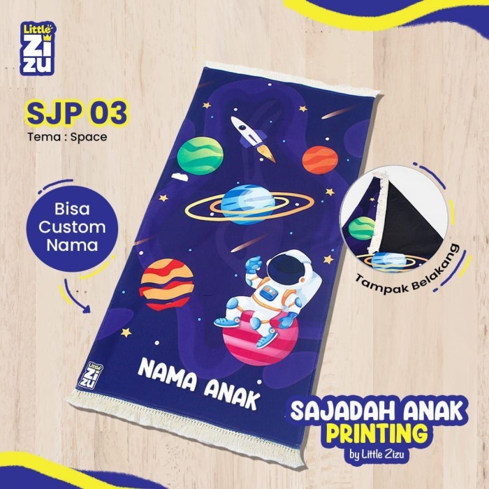 MURAH Sajadah Anak Printing Custom Nama Anak - SJP 03, TANPA NAMA