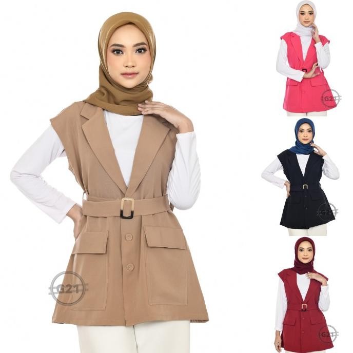 Outer Rompi Vest Blazer Balero Cardigan Wanita Tanpa Lengan Ranikairini