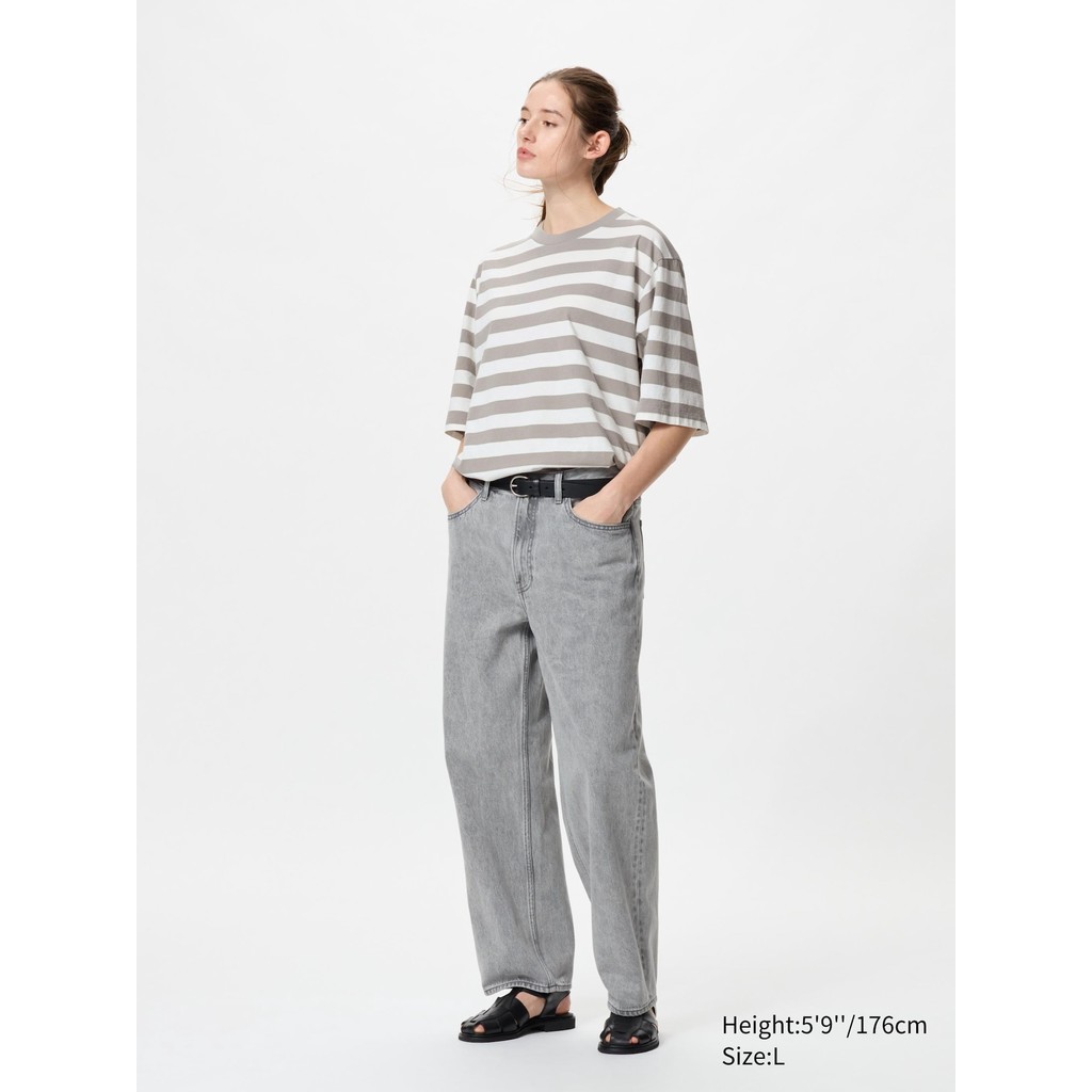 Uniqlo T-Shirt Oversize Garis