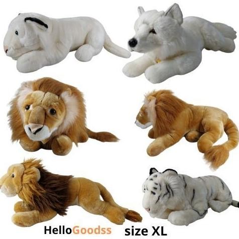 BONEKA BINATANG ANIMAL PREMIUM SERIGALA PUTIH/HARIMAU PUTIH WHITE