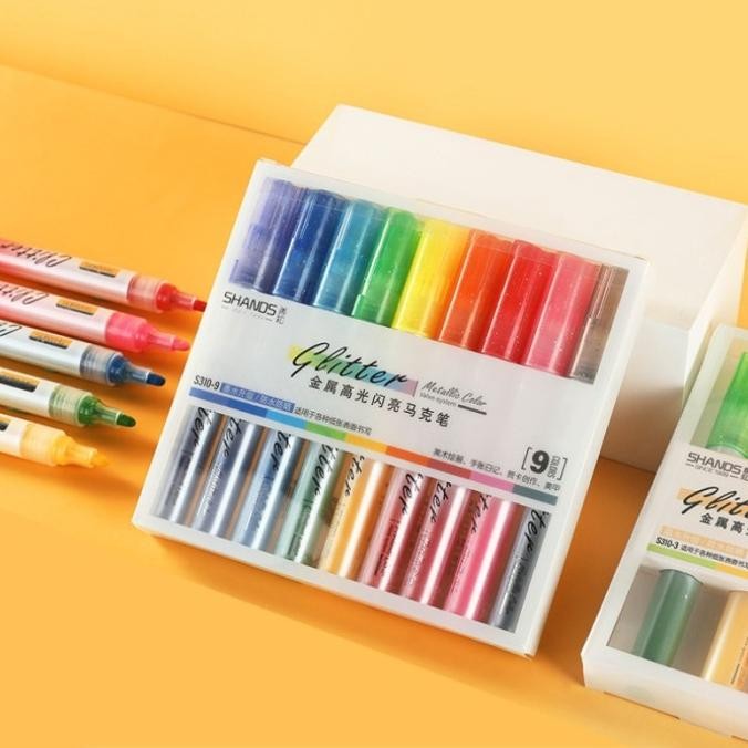 

Sale Glitter Metallic Broad Markers Set 9Pcs [Creativ]