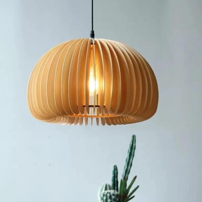 Lampu Gantung Minimalis Kayu Antik Model Jamur Bulansri249