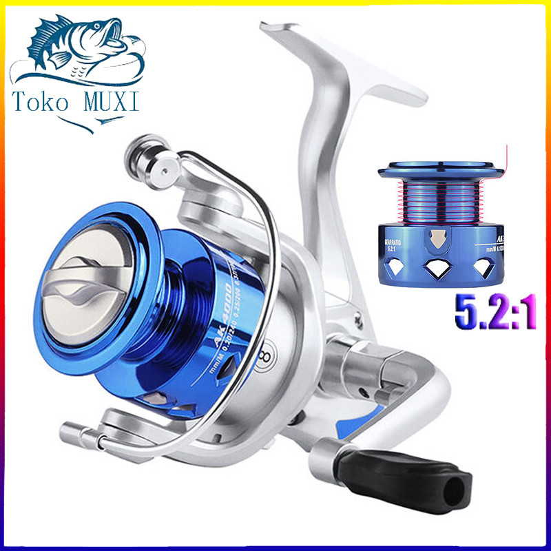 IzinReel Yumoshi 13BB Spool Besi Metal BK6000 Logam Seri Rol Gulung Senar Pancing Reel BK3000 BK2000