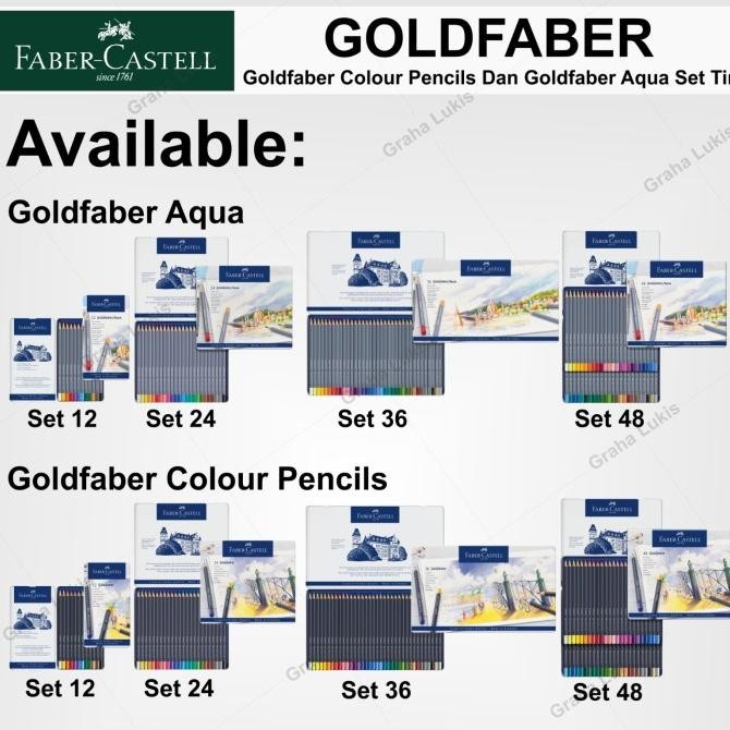 

Sale Faber Castell Goldfaber Pencils / Goldfaber Aqua Watercolour Pencils Tin Set