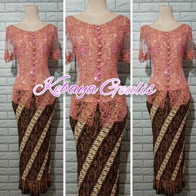 Promo Set Kebaya Pesta Kebaya Wisuda Kerah Sabrina Lengan Pendek Termurah