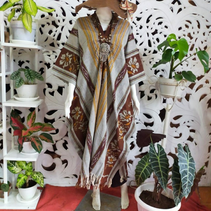 KAFTAN TENUN TROSO TUNIK TENUN IKAT DRESS ETNIK