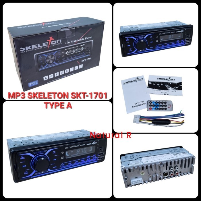 HEADUNIT TAPE MOBIL MP3 SKELETON SKT-1701 / SKT 1701 2 USB SLOT