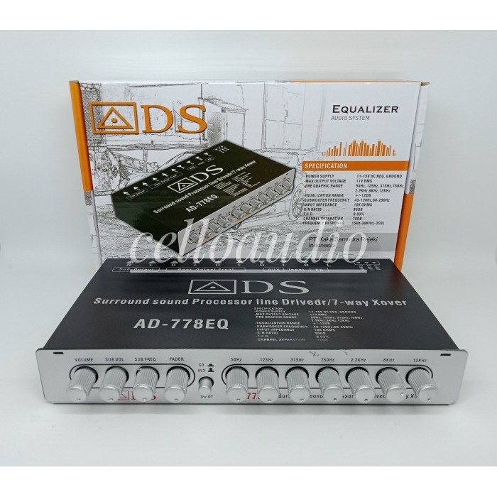 Pre Amp ADS AD-778EQ Equalizer Mobil ADS AD 778EQ