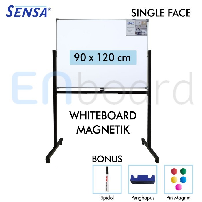 

Papan Tulis Whiteboard Standing Magnet Single Face Sensa 90 x 120 cm