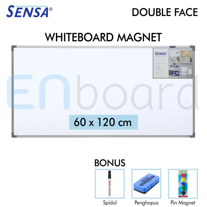 

Papan Tulis Whiteboard Gantung Magnet Double Face Sensa 60 x 120 cm