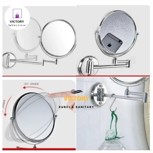 CERMIN BULAT WASTAFEL / CERMIN TARIK / CERMIN PEMBESAR / KACA CERMIN