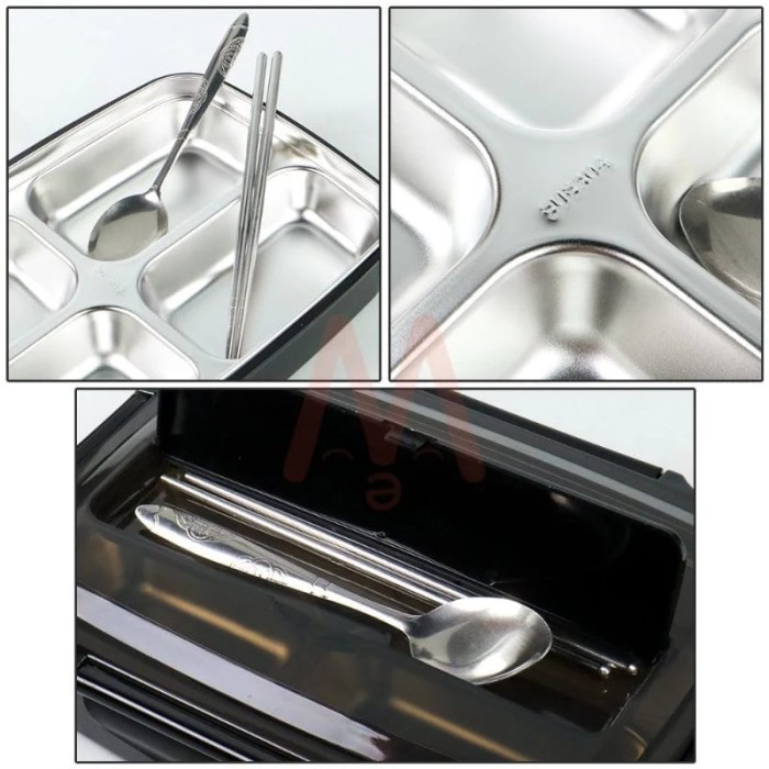 [Hanya Kotak Makan]]Kotak Makan Lunch Box 1500Ml Kotak Bekal 4 Sekat Stainless & 1800Ml Kotak Bekal