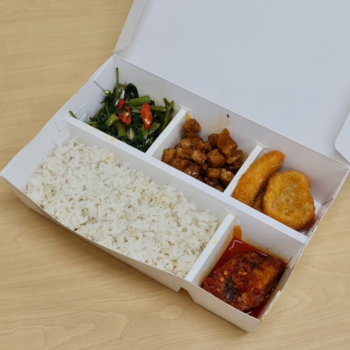 Paper Lunchbox Sekat 5 / Kotak Nasi / Kotak Bento / Dus Nasi (Polos)