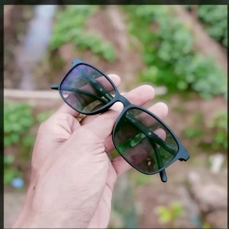 Kacamata Photocromic Lensa Anti Radiasi Frame Police Made in Italy Unisex / Kaca Mata elastis