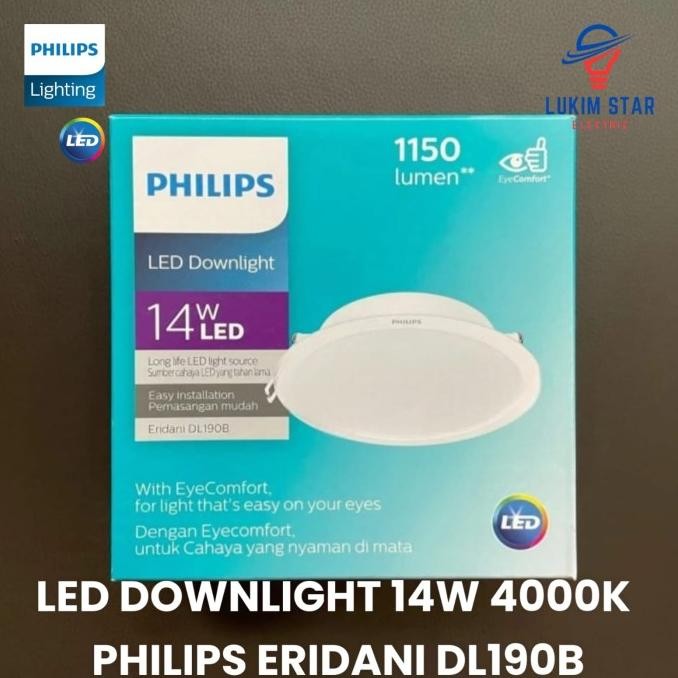Grosir Lampu Downlight Plafon Led Philips 14W 4000K Philips Downlight Eridani 14 Watt 4000K Natural 