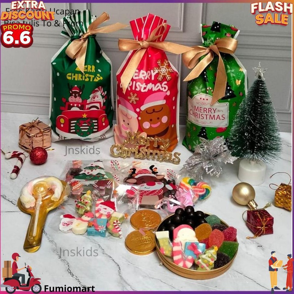 

Parcel Hampers Mini Bag Natal/Bingkisan Christmas Isi Chocoballs, Permen, Coklat, Mashmallow D Termurah