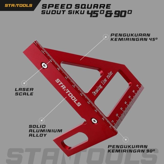 

Speed Square - Penggaris Sudut Siku Segitiga - 2 Sisi - Penggaris Multi Angle 90 Derajat