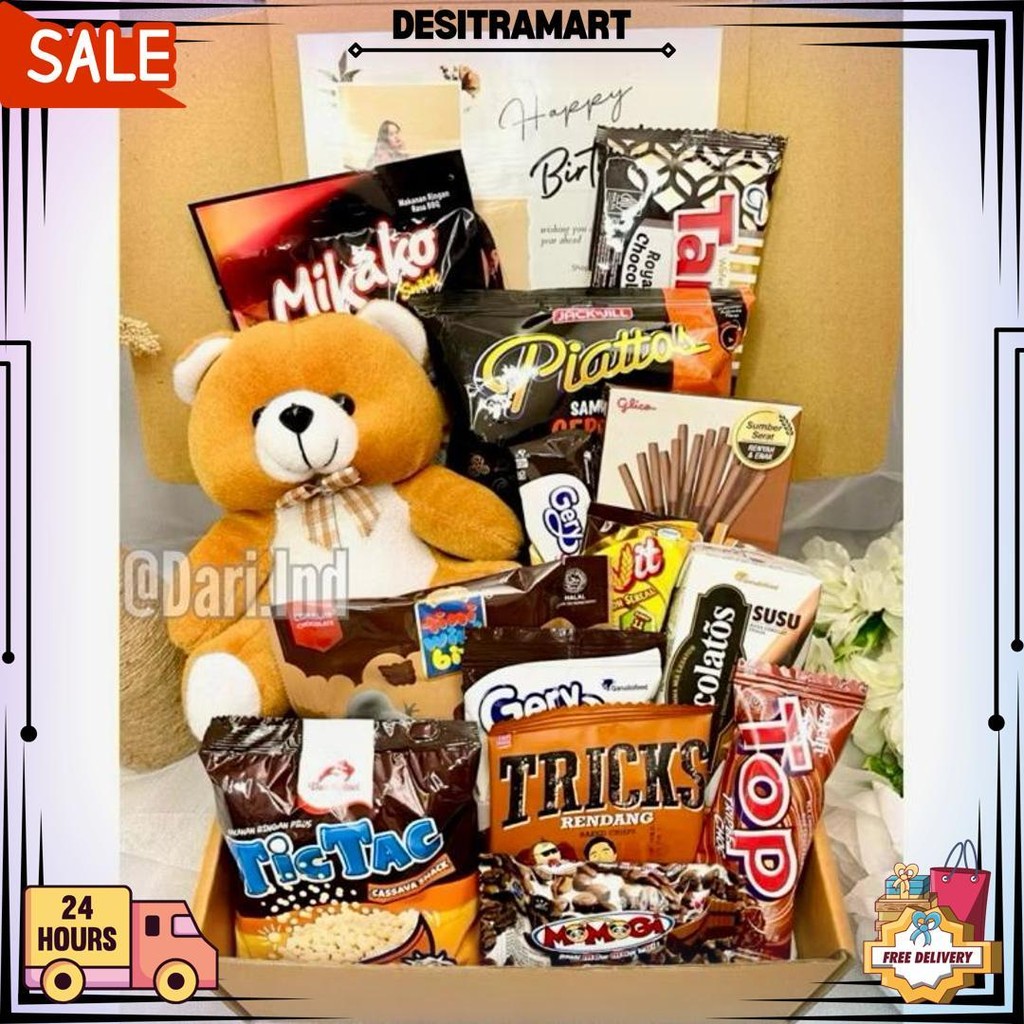 

Snack Box Kado Ulang Tahun / Hampers Snack Murah / Buket Snack / Buket Jajan / Kado Ulang Tahun / Hadiah Ulang Tahun / Hadiah Valentine / Kado Valentine / Kado Anniversary / Hadiah Anniversary / Hadiah Birthday / Hampers Cewek / Kado Natal D Cod