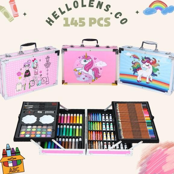 

CRAYON SET 145 PCS MODEL KOPER JINJING | SET LUKIS ANAK 145 PCS IMPORT