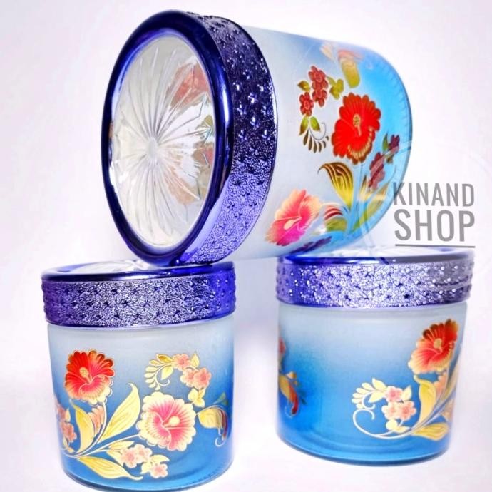 PER 1 PCS TOPLES KUE LEBARAN  850 DAN 870  mili MOTIF KACA TEBAL ulir timbul GLASS CANISTER PER 1 TO