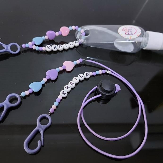 Promo 1 Set Botol Handsanitizer Dan Kalung Masker Custom Nama