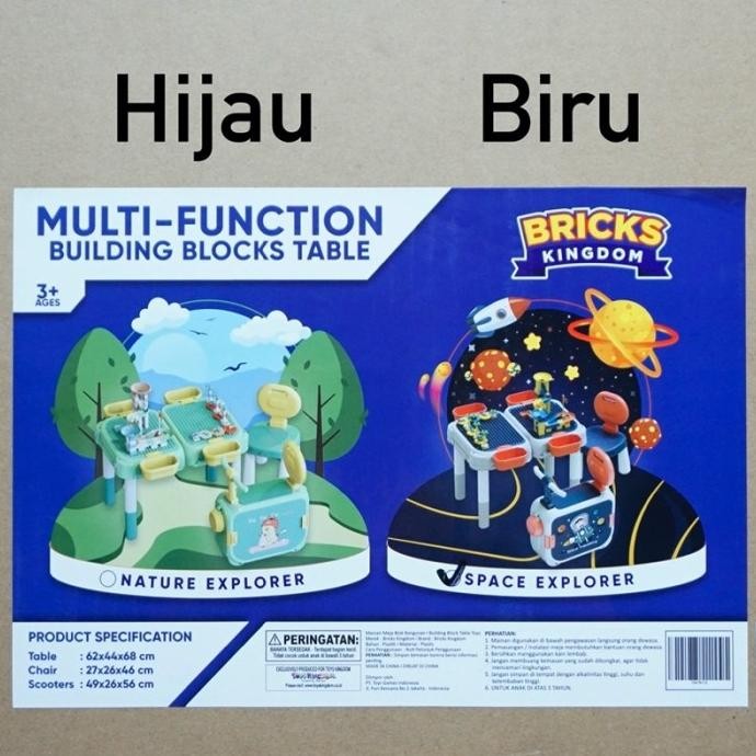 Murah Bricks Kingdom 6In1 Brick Table Ride On Multi Function Building Blocks