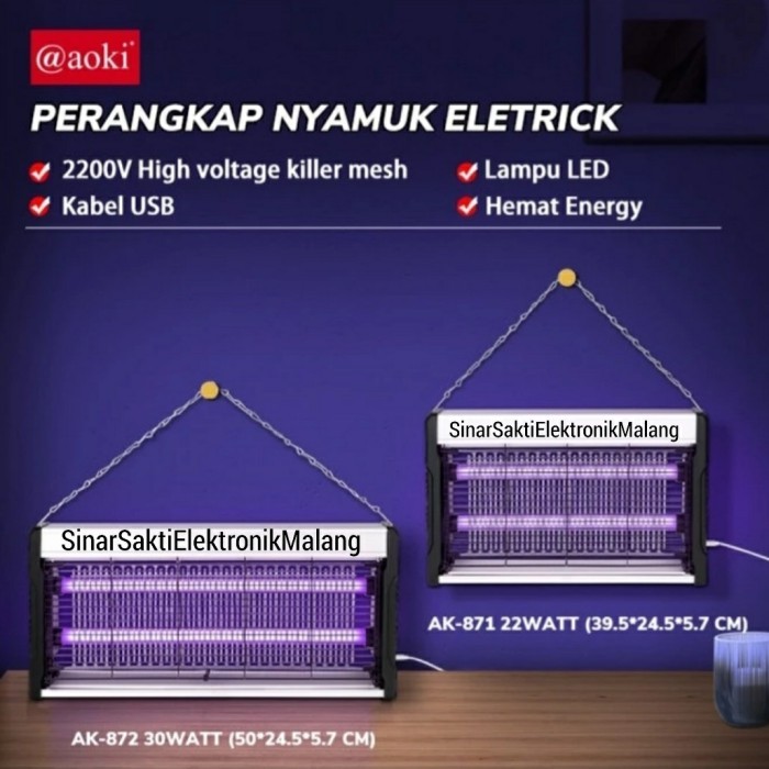Perangkap Nyamuk Elektrik Lampu UV Mosquito Killer Besar Listrik Aoki