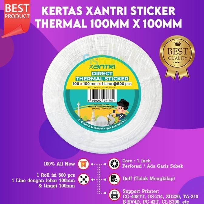 

Kertas Thermal 100x100 isi 500 pcs Label Bacode Thermal Label 100x100